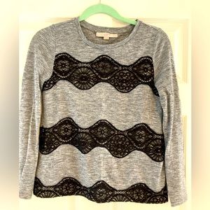 Long sleeved t shirt with lace detailing